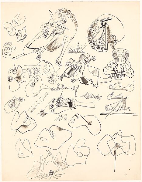 Pages from a Sketchbook, Jackson Pollock (American, Cody, Wyoming 1912–1956 East Hampton, New York), Ink and colored pencil on paper 