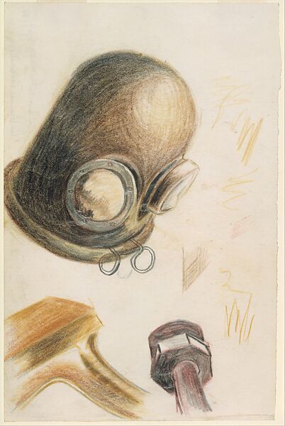 Untitled (Sandblaster's Goggled Hood), Jackson Pollock  American, Colored pencils and graphite on paper