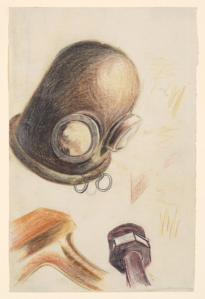Untitled (Sandblaster's Goggled Hood), Jackson Pollock  American, Colored pencils and graphite on paper