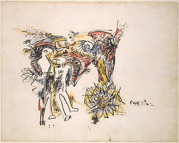Untitled, Jackson Pollock (American, Cody, Wyoming 1912–1956 East Hampton, New York), Ink and colored pencils on paper 