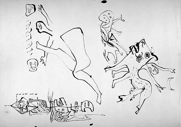 Sheet of Studies, Jackson Pollock (American, Cody, Wyoming 1912–1956 East Hampton, New York), Pen and black ink on paper 