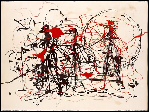 Untitled, Jackson Pollock (American, Cody, Wyoming 1912–1956 East Hampton, New York), Dripped ink and enamel on paper 