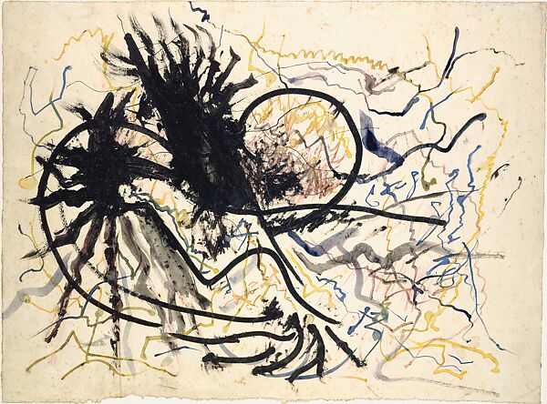 Untitled, Jackson Pollock (American, Cody, Wyoming 1912–1956 East Hampton, New York), Gouache, watercolor, colored and watercolor pencils, and ink on paper 