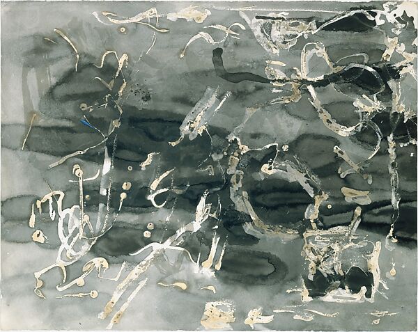 Untitled, Jackson Pollock (American, Cody, Wyoming 1912–1956 East Hampton, New York), Ink, wax, and acrylic on paper 