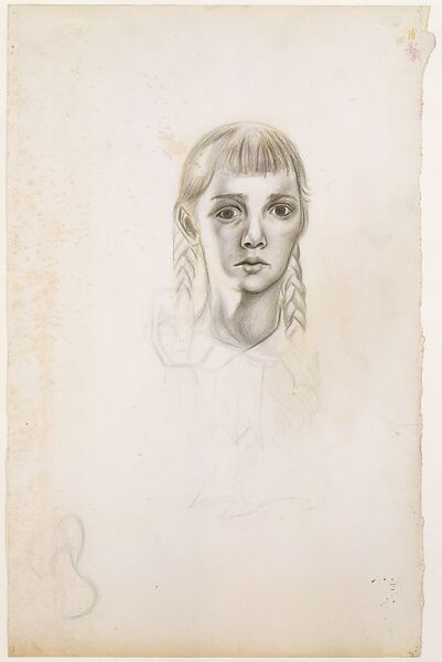 Untitled (Girl with Braids), Jackson Pollock (American, Cody, Wyoming 1912–1956 East Hampton, New York), Graphite and colored pencil on paper 