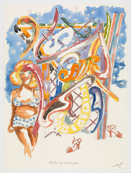 Stella by Starlight I, Robert Colescott (American, Oakland, California 1925–2009 Tucson, Arizona), Watercolor and graphite on paper 