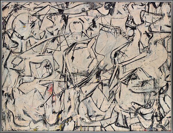 Attic, Willem de Kooning  American, born The Netherlands, Oil, enamel, and newspaper transfer on canvas