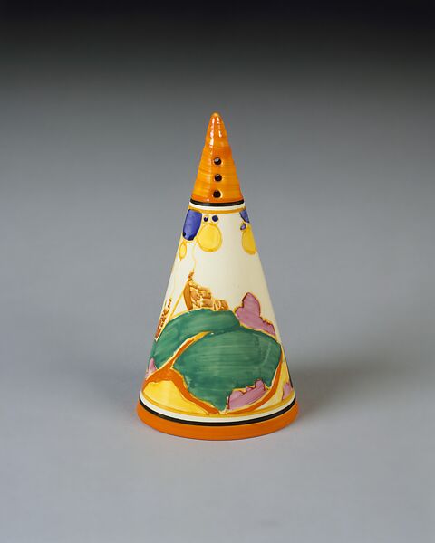 "Bizarre" Sugar Caster, Clarice Cliff (British, 1899–1972), Earthenware 