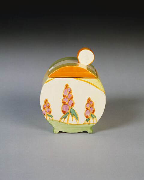 "Bizarre" Jam Pot with Cover, Clarice Cliff (British, 1899–1972), Earthenware