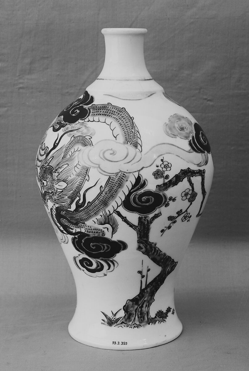 Vase, White porcelain decorated with polychrome enamels (Nabeshima ware), Japan 