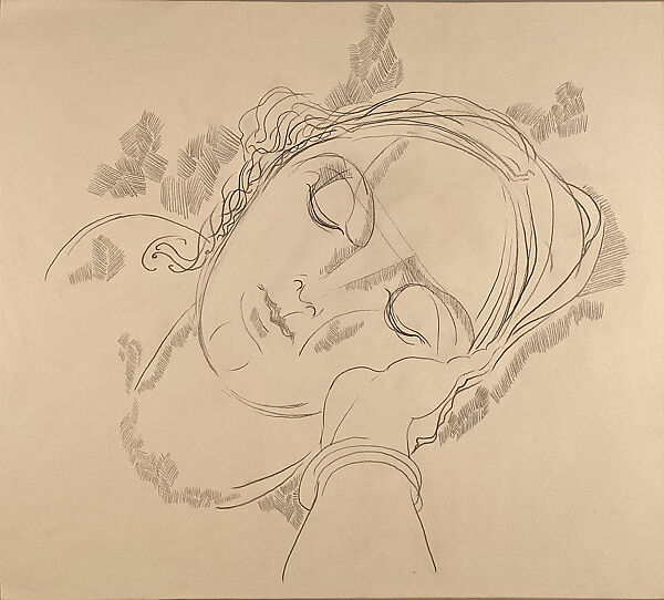 Head of a Woman, Charles Duncan (American, 1892–ca. 1925), Graphite on paper 