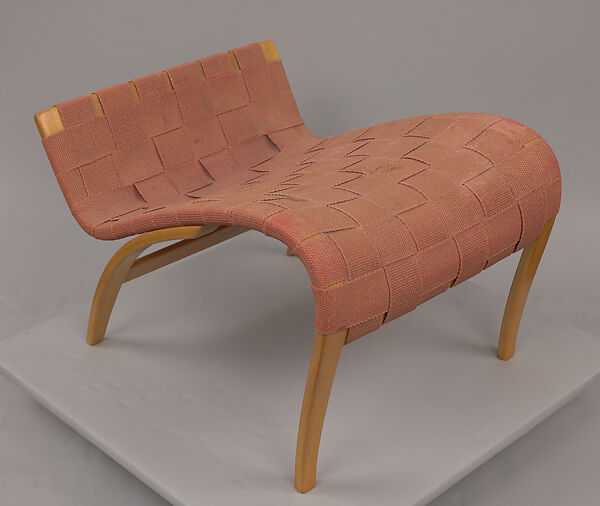 "Pernilla" Footrest, Bruno Mathsson (Swedish, Värnamo 1907–1988 Värnamo), Beechwood, cotton webbing 