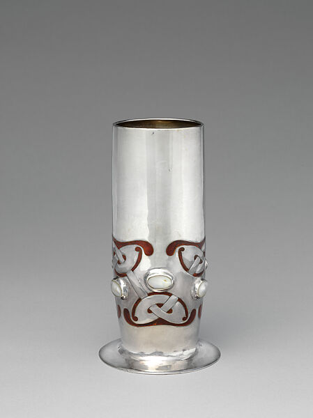 Vase, Liberty &amp; Co. (British, founded London, 1875), Silver, enamel, and mother-of-pearl 
