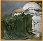 Partial Nude Resting on Green Drapery