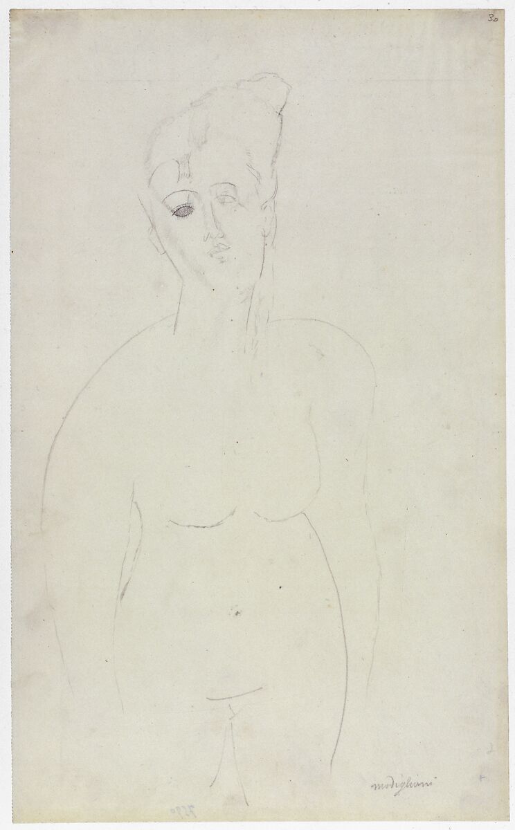 Torso of a Nude Woman, Amedeo Modigliani (Italian, Livorno 1884–1920 Paris), Graphite on paper 