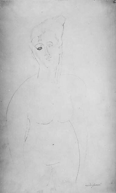 Torso of a Nude Woman, Amedeo Modigliani (Italian, Livorno 1884–1920 Paris), Graphite on paper