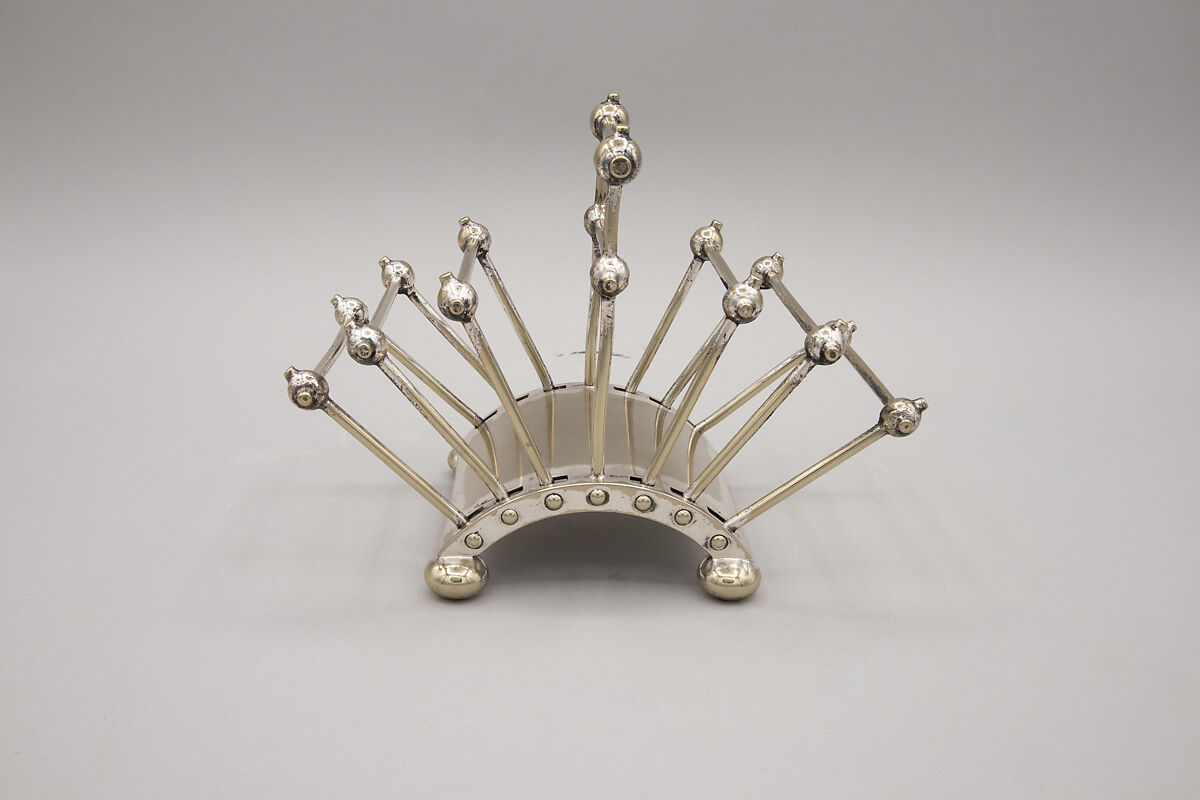 Toast or letter rack, Christopher Dresser (British, Glasgow, Scotland 1834–1904 Mulhouse), Electroplated silver