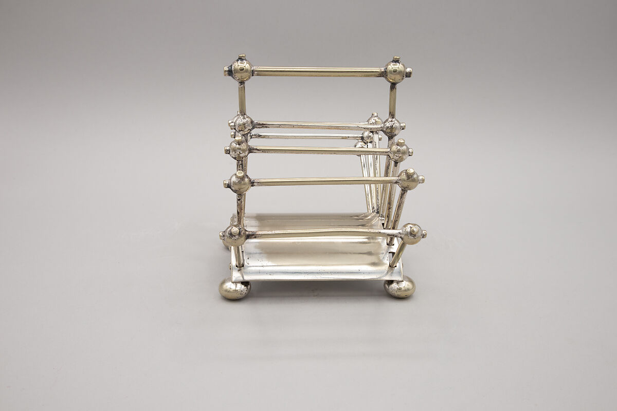 Toast or letter rack, Christopher Dresser (British, Glasgow, Scotland 1834–1904 Mulhouse), Electroplated silver