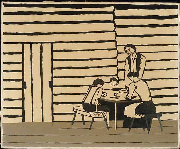Family Supper, Horace Pippin (American, West Chester, Pennsylvania 1888–1946 West Chester, Pennsylvania), Oil on canvas 