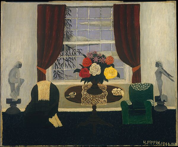 Victorian Interior I, Horace Pippin (American, West Chester, Pennsylvania 1888–1946 West Chester, Pennsylvania), Oil on canvas 