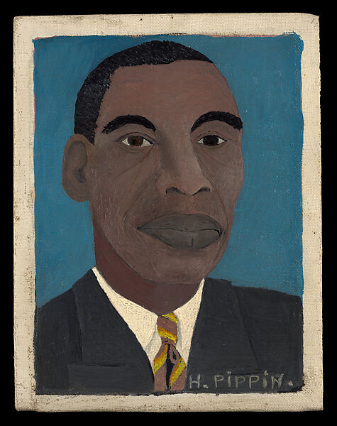 Self-Portrait II, Horace Pippin (American, West Chester, Pennsylvania 1888–1946 West Chester, Pennsylvania), Oil on canvas, adhered to cardboard 