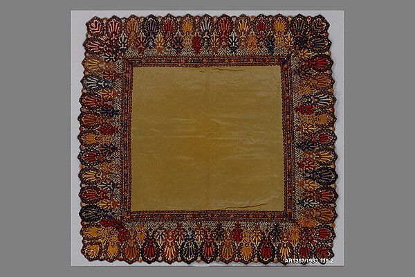 Table cover, Unknown Designer, Silk, wool, cotton, beads 