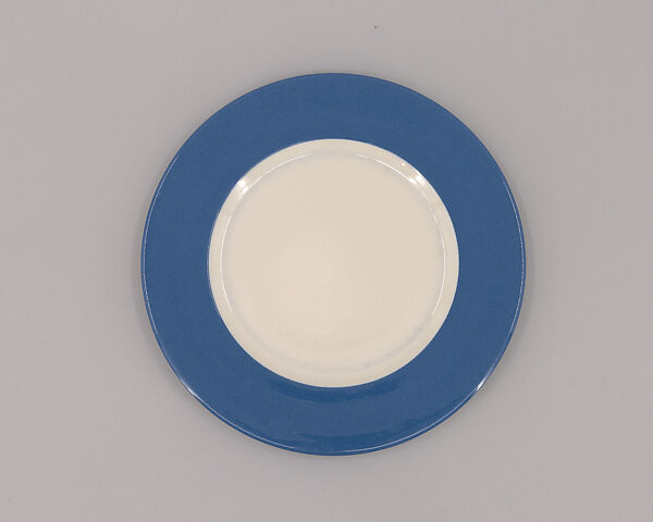 Lamelle Blue Delphinium Dinner Plate, Ilonka Karasz (American (born Hungary) Budapest 1896–1981 New York, New York), glazed ceramic 