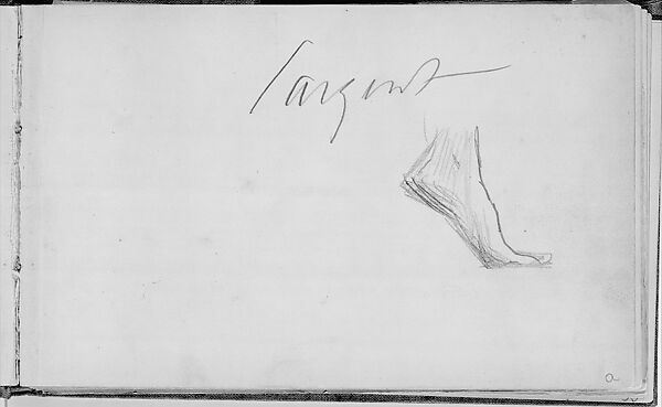 Foot of a Javanese Dancer (from Sketchbook of Javanese Dancers), John Singer Sargent (American, Florence 1856–1925 London), Graphite on off-white wove paper, American