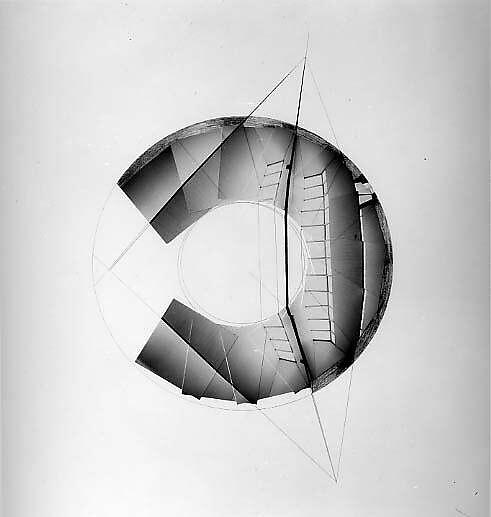 I, Jan Dibbets (Dutch, born Weert, 1941), Cut and pasted photographs, and graphite on cardboard 