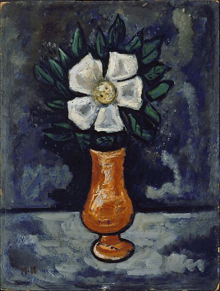 White Flower, Marsden Hartley (American, Lewiston, Maine 1877–1943 Ellsworth, Maine), Oil on wood 