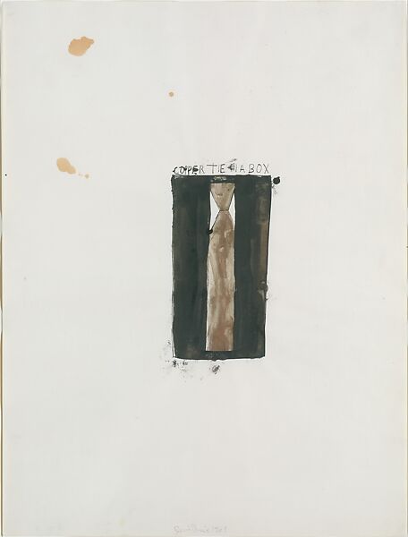 Copper Tie in a Box, Jim Dine (American, born Cincinnati, Ohio, 1935), Ink and metallic paint on paper 