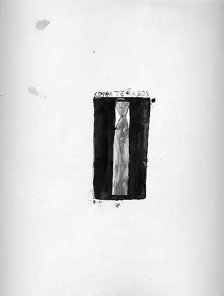 Copper Tie in a Box, Jim Dine (American, born Cincinnati, Ohio, 1935), Ink and metallic paint on paper