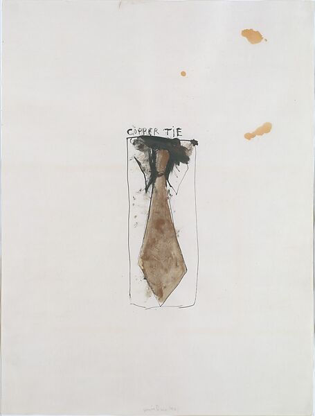 Copper Tie, Jim Dine (American, born Cincinnati, Ohio, 1935), Ink and metallic paint on paper 