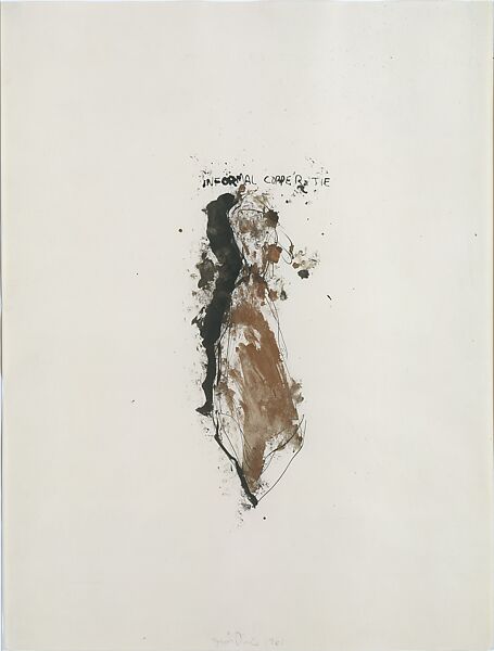 Informal Copper Tie, Jim Dine (American, born Cincinnati, Ohio, 1935), Ink and metallic paint on paper 