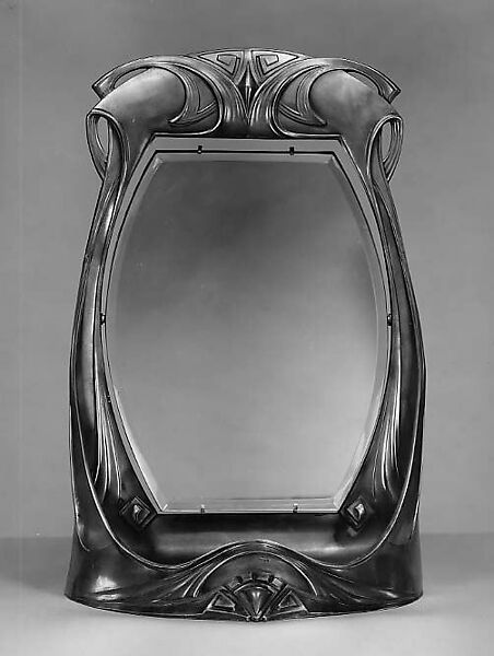 Dressing table mirror, Peter Behrens (German, Hamburg 1868–1940 Berlin), Pewter 