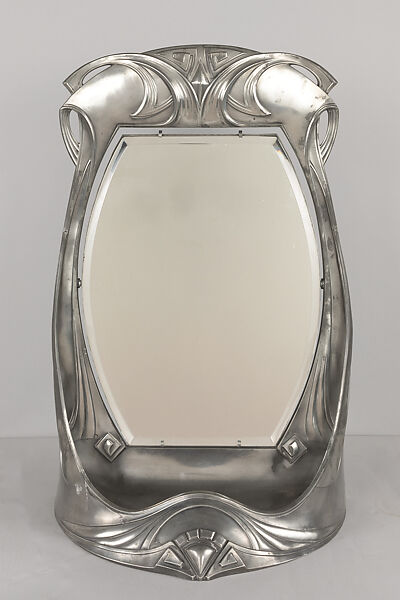 Dressing table mirror, Peter Behrens (German, Hamburg 1868–1940 Berlin), Pewter 