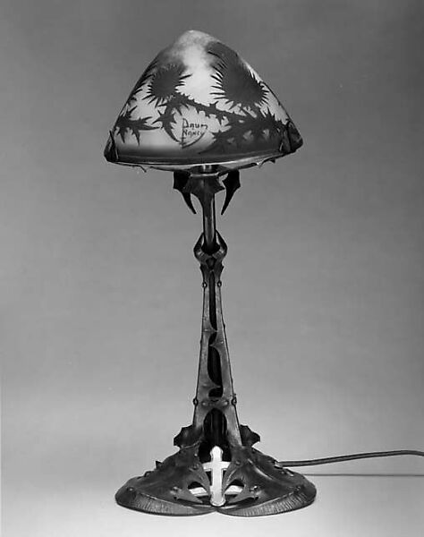 Lamp, Louis Majorelle (French, Toul 1859–1926 Nancy), Glass, iron, gold leaf 