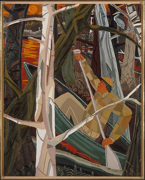 The Long Cypress, David Bates (American, born Dallas, Texas, 1952), Oil on canvas 