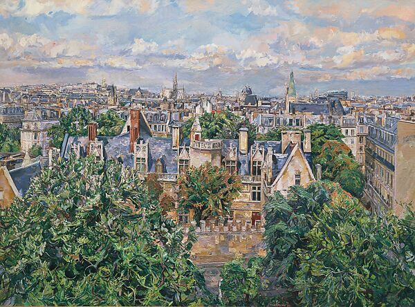View of the Museum of Cluny, Jacques Hartmann (French, born Paris, 1933), Oil on canvas 