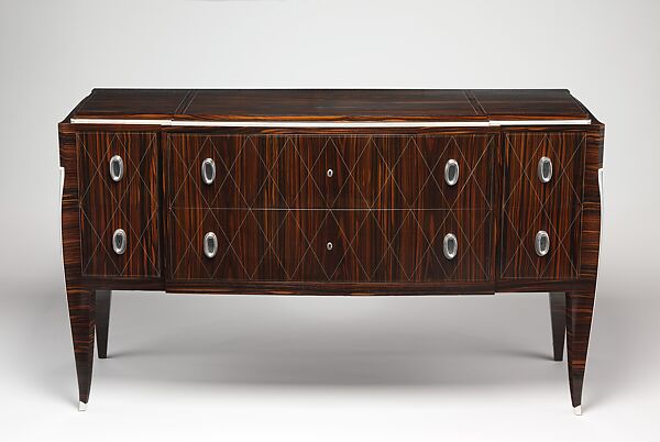 "Lasalle" Commode, Emile-Jacques Ruhlmann (French, Paris 1879–1933 Paris), Macassar ebony, ivory, silvered bronze 