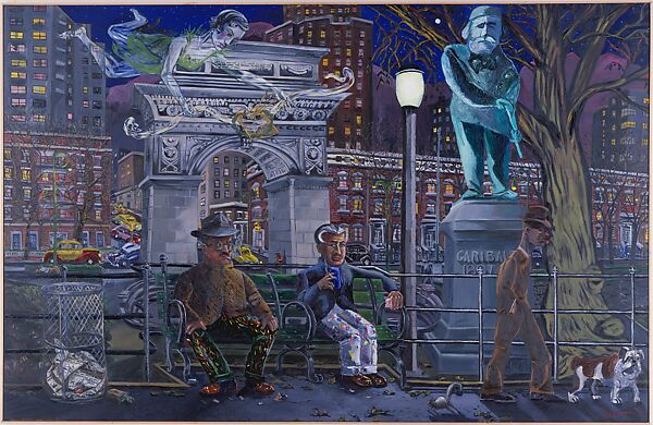 Chance Encounter at 3 A.M., Red Grooms (American, born Nashville, Tennessee, 1937), Oil on canvas 