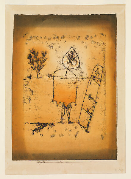 Winter Journey, Paul Klee (German (born Switzerland), Münchenbuchsee 1879–1940 Muralto-Locarno), Watercolor and transferred printing ink on paper, bordered with ink, mounted on cardboard 