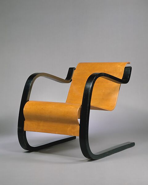 "31" Armchair, Alvar Aalto (Finnish, Kuortane 1898–1976 Helsinki), Laminated and painted birch plywood and bentwood 