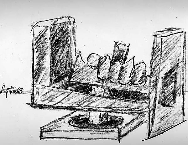 Altar, Seymour Lipton (American, New York 1903–1986 Locust Valley, New York), Crayon on paper 