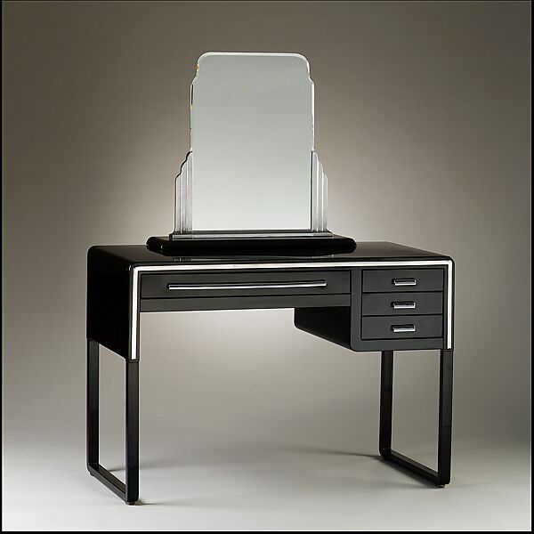 Dressing Table, Norman Bel Geddes (American, Adrian, Michigan 1893–1958 New York), Enameled and chrome-plated steel 
