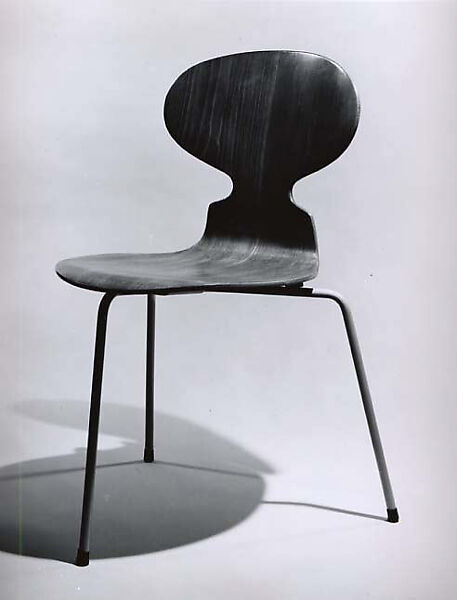 Side Chair, Arne Jacobsen (Danish, Copenhagen 1902–1971 Copenhagen), Plywood, steel, rubber mounts, metalglides, vinyl 