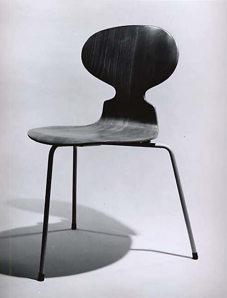 Side Chair, Arne Jacobsen (Danish, Copenhagen 1902–1971 Copenhagen), Plywood, steel, rubber mounts, vinyl 