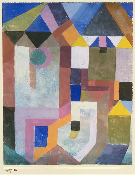 Colorful Architecture, Paul Klee  German, born Switzerland, Gouache on paper mounted on cardboard