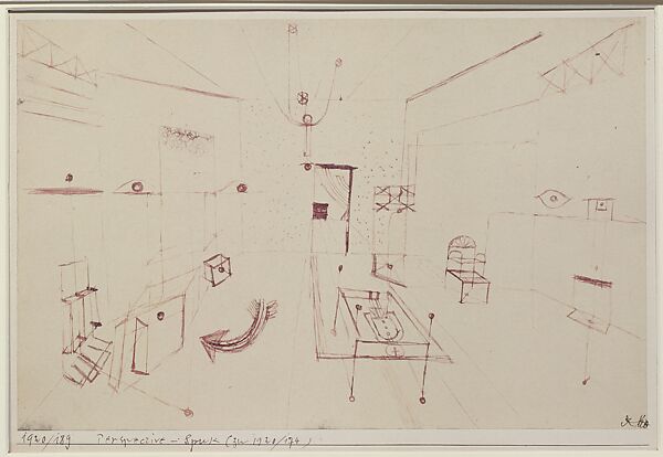 Phantom Perspective, Paul Klee (German (born Switzerland), Münchenbuchsee 1879–1940 Muralto-Locarno), Ink on paper mounted on cardboard 