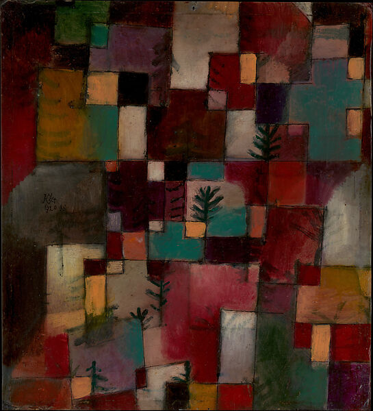 Redgreen and Violet-Yellow Rhythms, Paul Klee (German (born Switzerland), Münchenbuchsee 1879–1940 Muralto-Locarno), Oil and ink on cardboard 